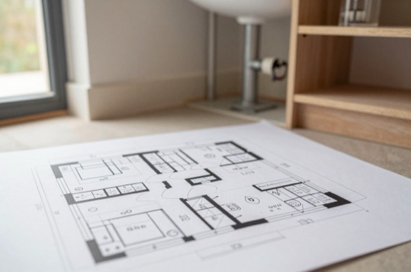 Floor plan of a UK home's plumbing and heating system with a new ensuite addition.