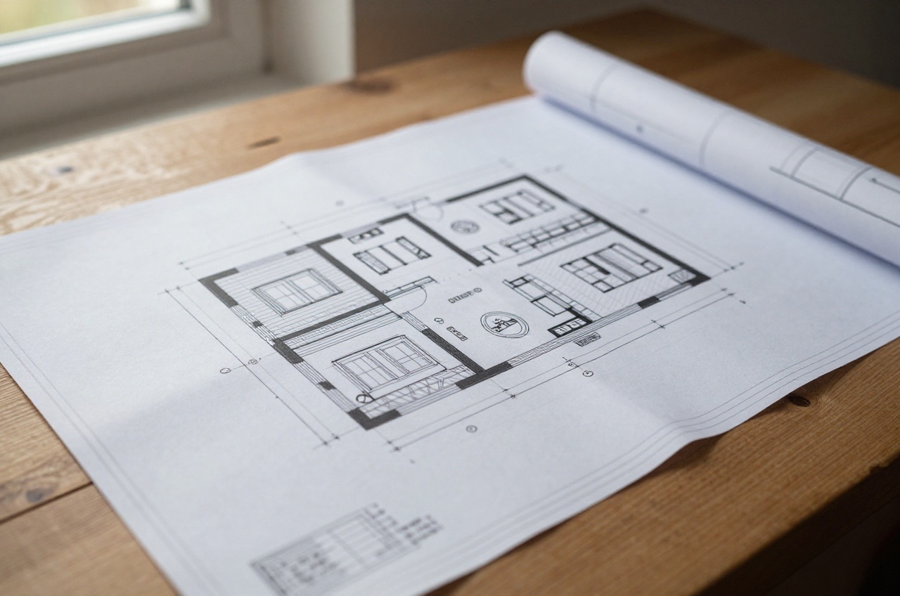 Architectural blueprint with detailed measurements and annotations.